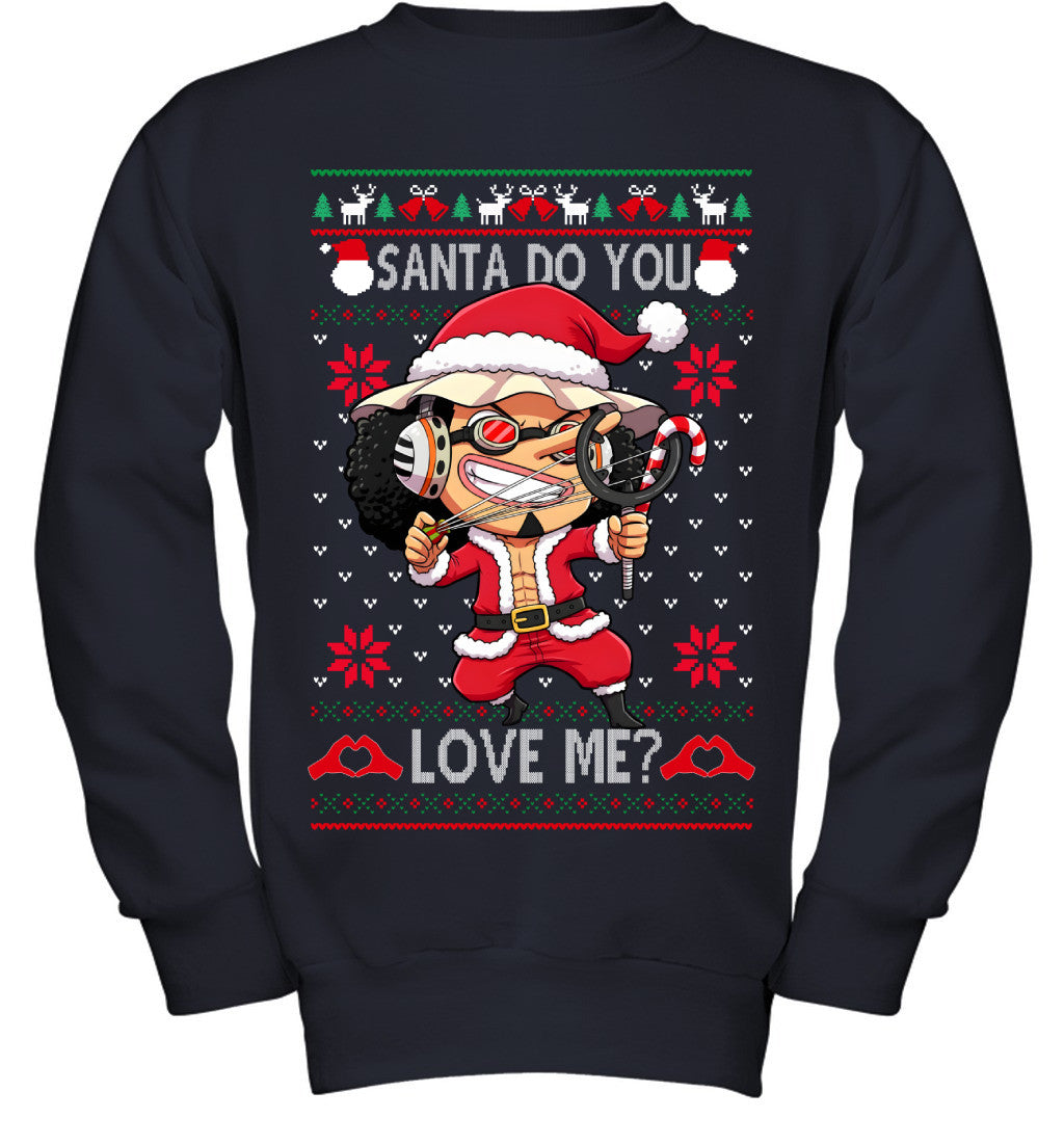 "Sogeking" Usopp One Piece Santa Do You Love Me Ugly Christmas T-Shirt