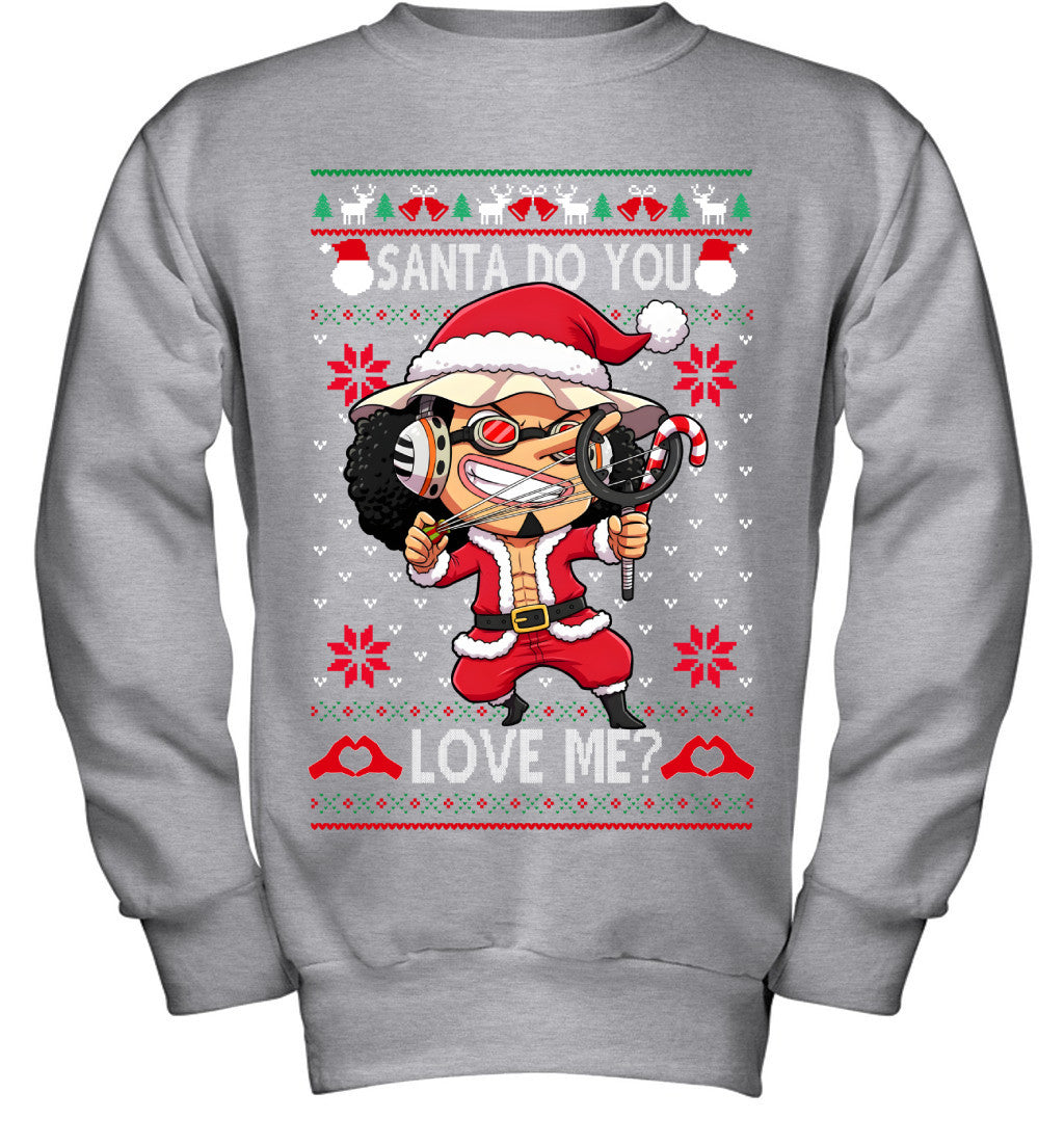 "Sogeking" Usopp One Piece Santa Do You Love Me Ugly Christmas T-Shirt