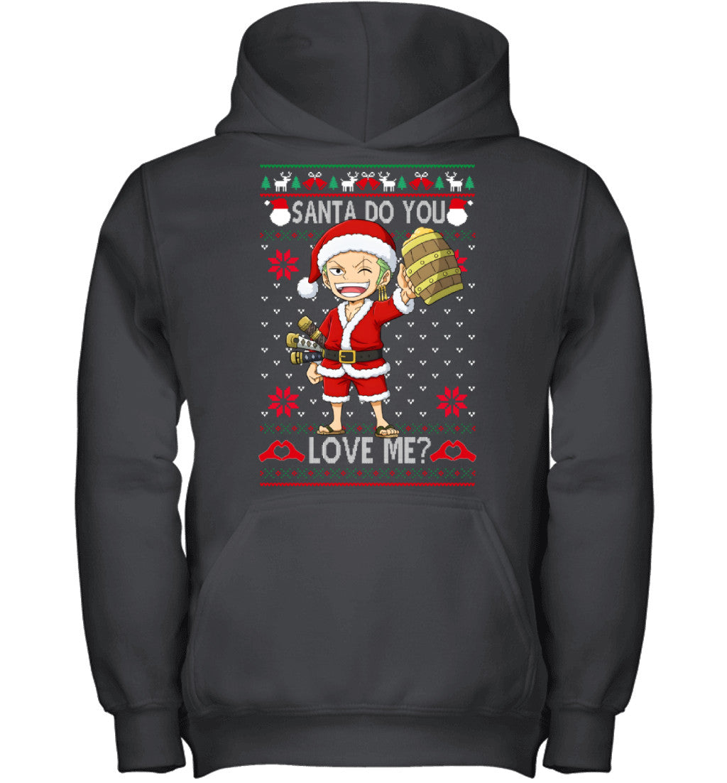 Roronoa Zoro One Piece Santa Do You Love Me Ugly Christmas T-Shirt