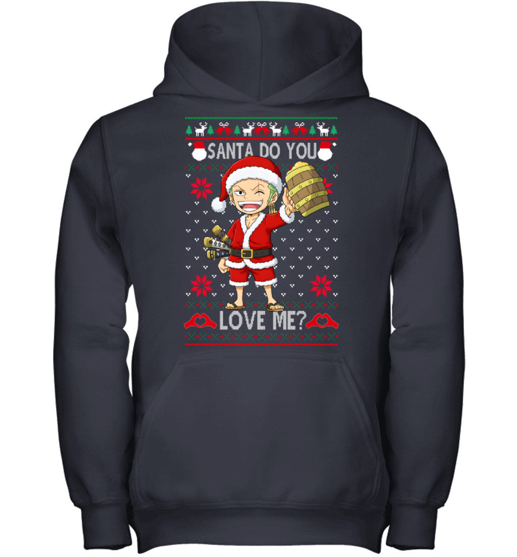 Roronoa Zoro One Piece Santa Do You Love Me Ugly Christmas T-Shirt