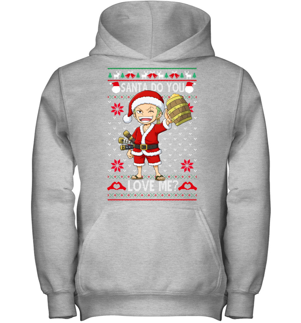 Roronoa Zoro One Piece Santa Do You Love Me Ugly Christmas T-Shirt