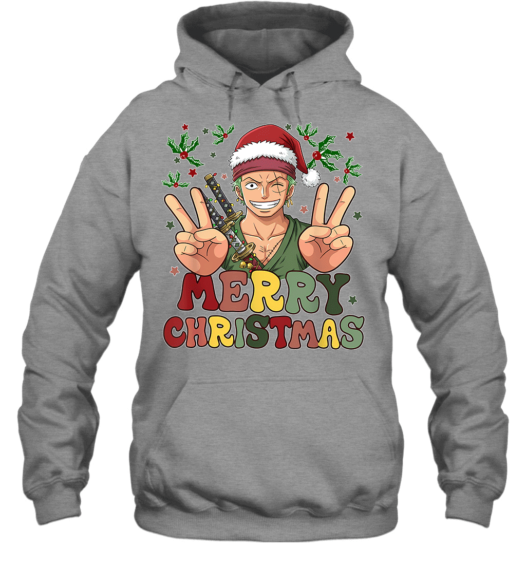 One Piece Zoro Christmas Funny Santa Style Graphic T-shirt
