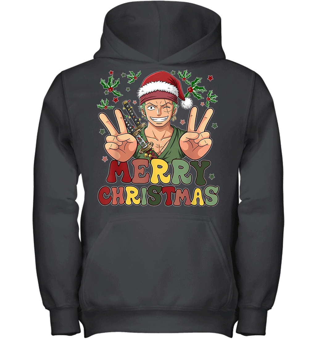 One Piece Zoro Christmas Funny Santa Style Graphic T-shirt