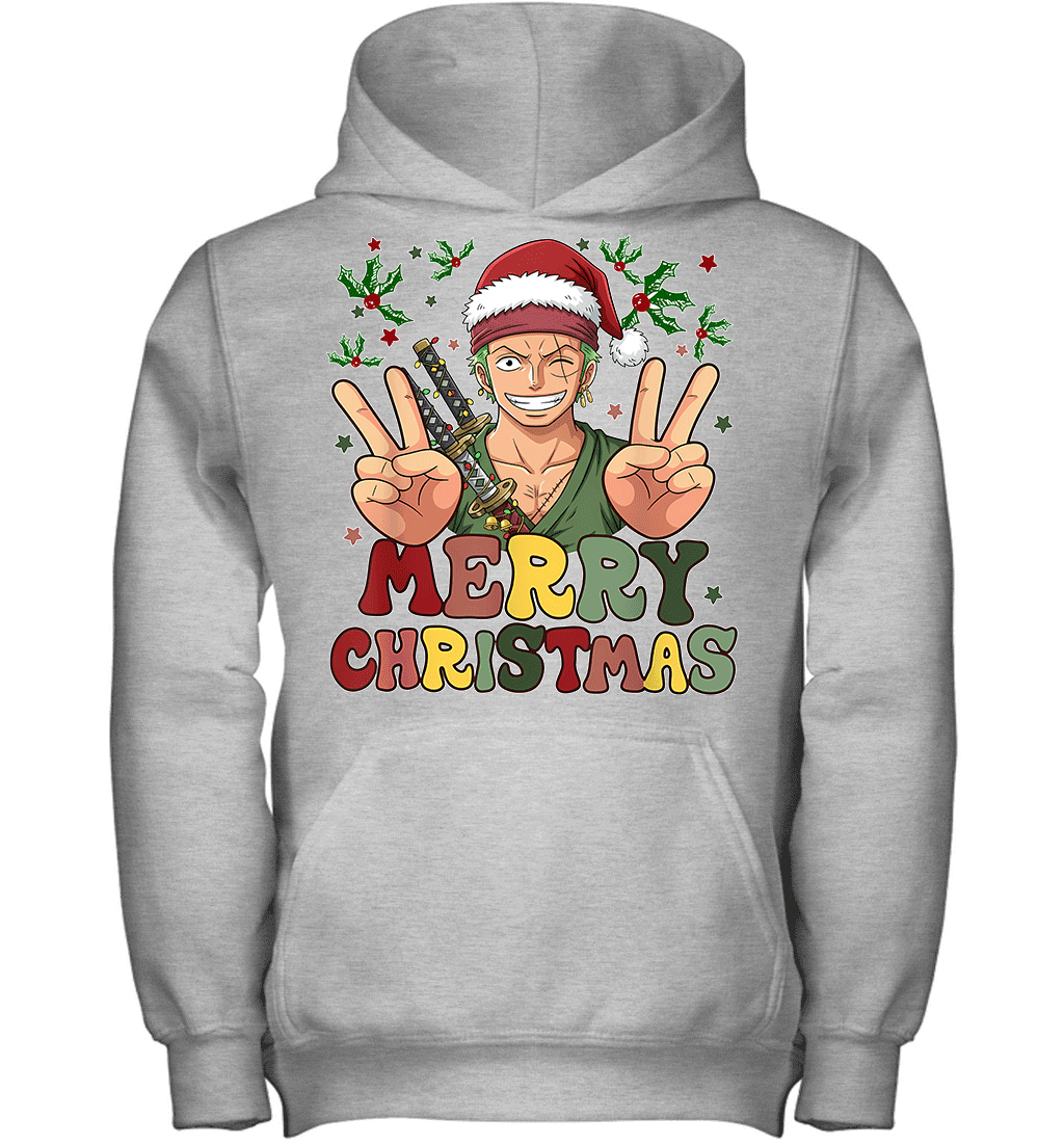 One Piece Zoro Christmas Funny Santa Style Graphic T-shirt