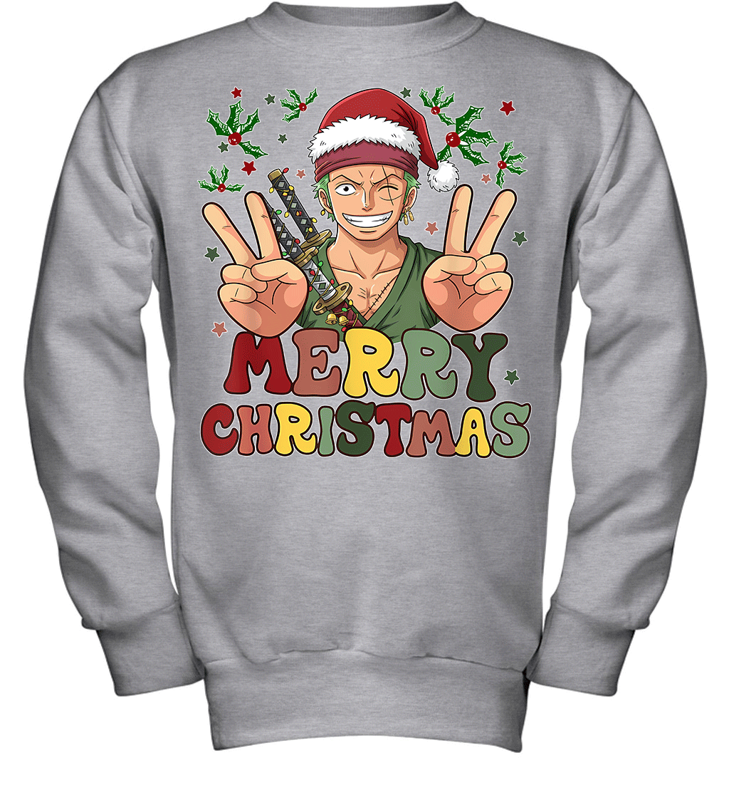 One Piece Zoro Christmas Funny Santa Style Graphic T-shirt
