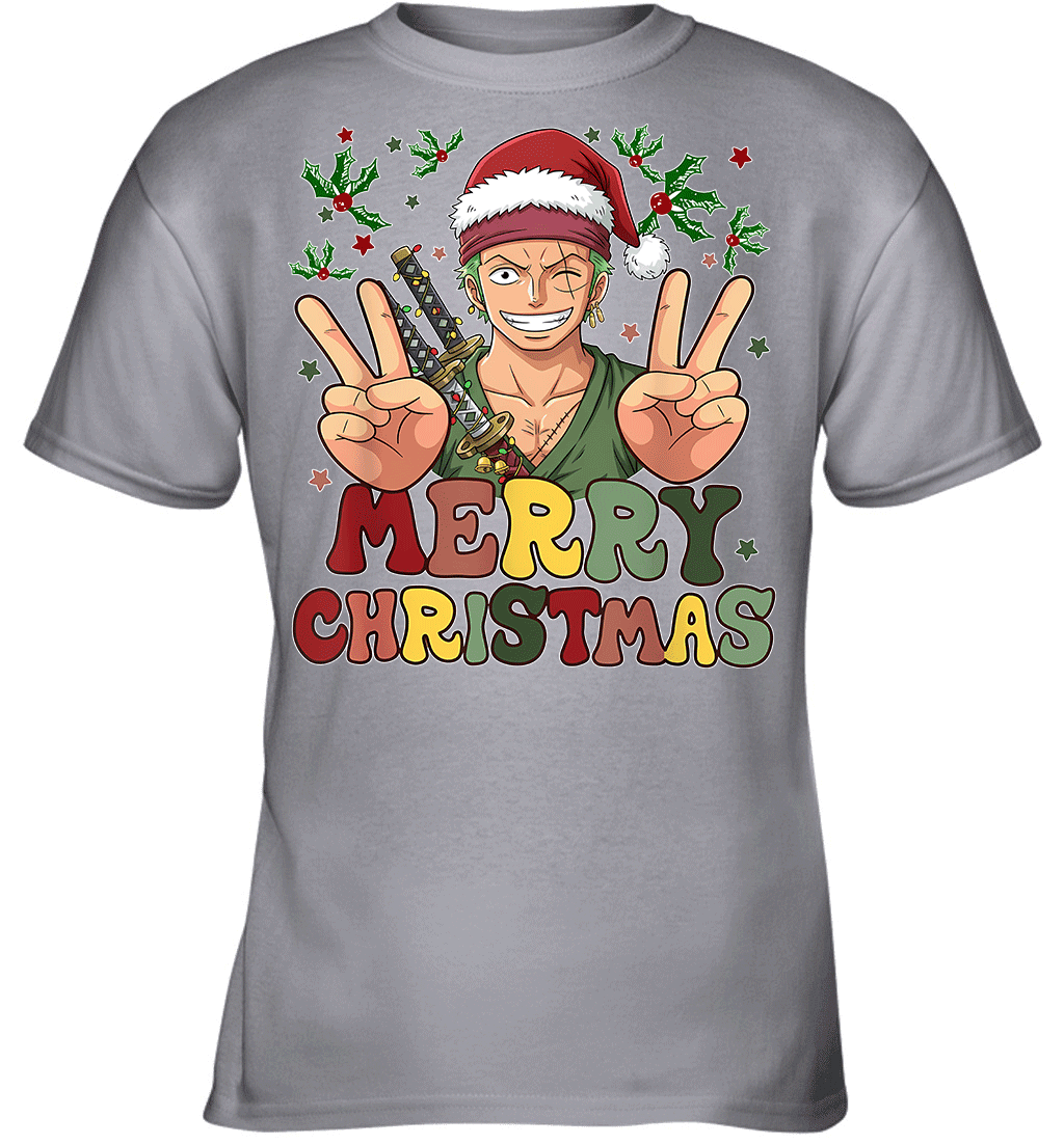 One Piece Zoro Christmas Funny Santa Style Graphic T-shirt