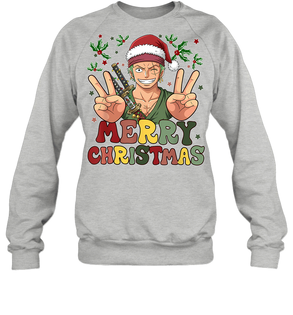 One Piece Zoro Christmas Funny Santa Style Graphic T-shirt