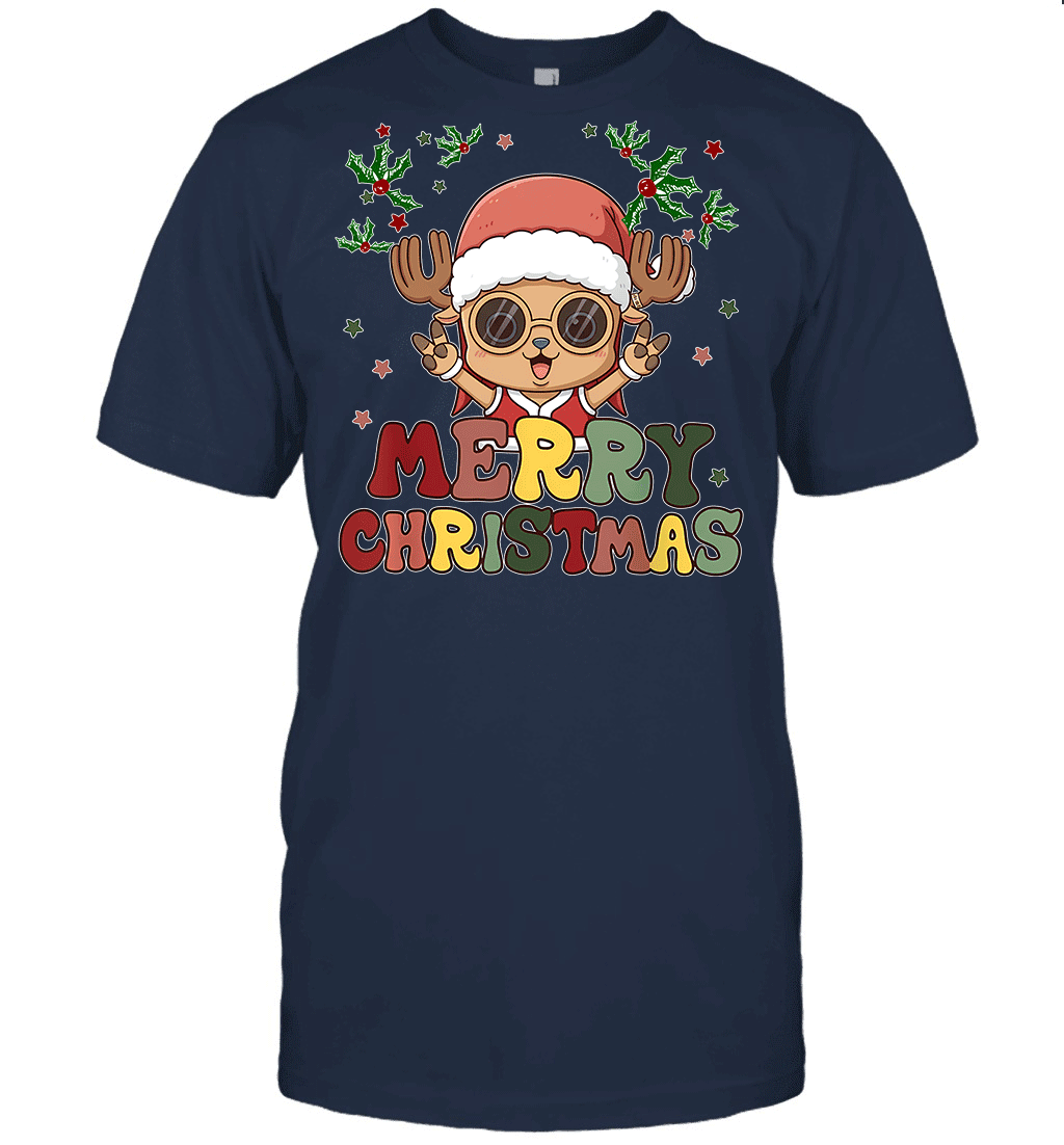 One Piece Chopper Christmas Funny Santa Style Graphic T-shirt