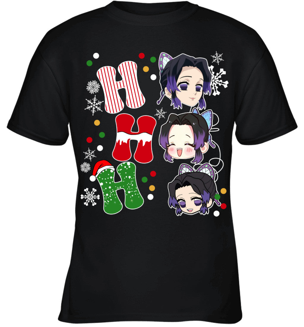 Kochou Shinobu Demon Slayer Ho Ho Ho Merry Christmas Graphic T-shirt