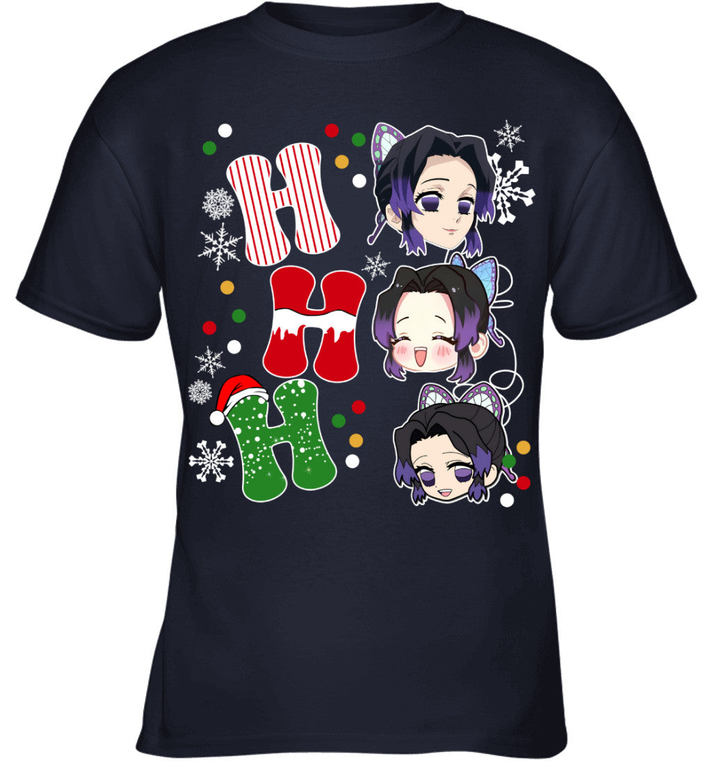 Kochou Shinobu Demon Slayer Ho Ho Ho Merry Christmas Graphic T-shirt