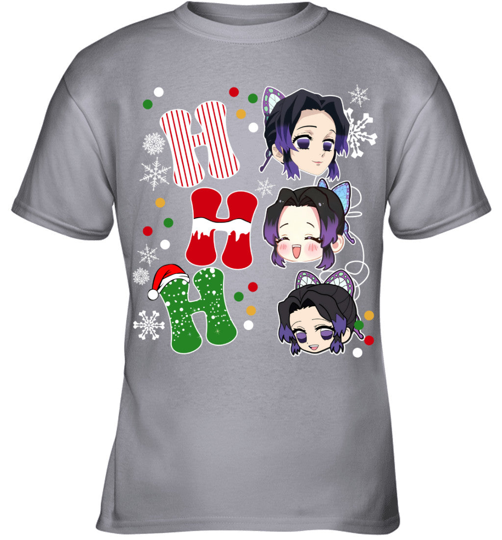 Kochou Shinobu Demon Slayer Ho Ho Ho Merry Christmas Graphic T-shirt