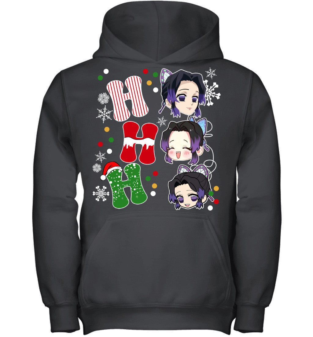 Kochou Shinobu Demon Slayer Ho Ho Ho Merry Christmas Graphic T-shirt