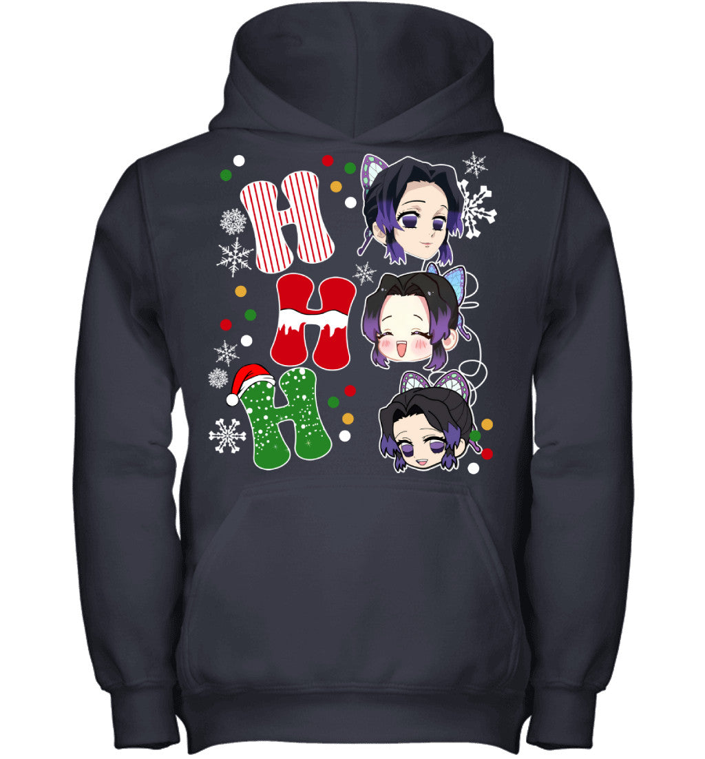 Kochou Shinobu Demon Slayer Ho Ho Ho Merry Christmas Graphic T-shirt