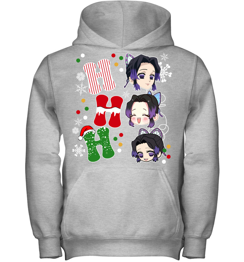 Kochou Shinobu Demon Slayer Ho Ho Ho Merry Christmas Graphic T-shirt