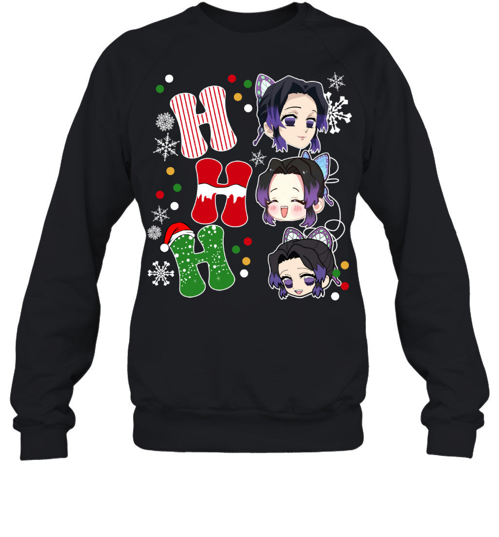 Kochou Shinobu Demon Slayer Ho Ho Ho Merry Christmas Graphic T-shirt