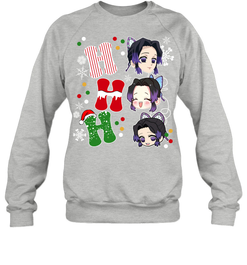 Kochou Shinobu Demon Slayer Ho Ho Ho Merry Christmas Graphic T-shirt