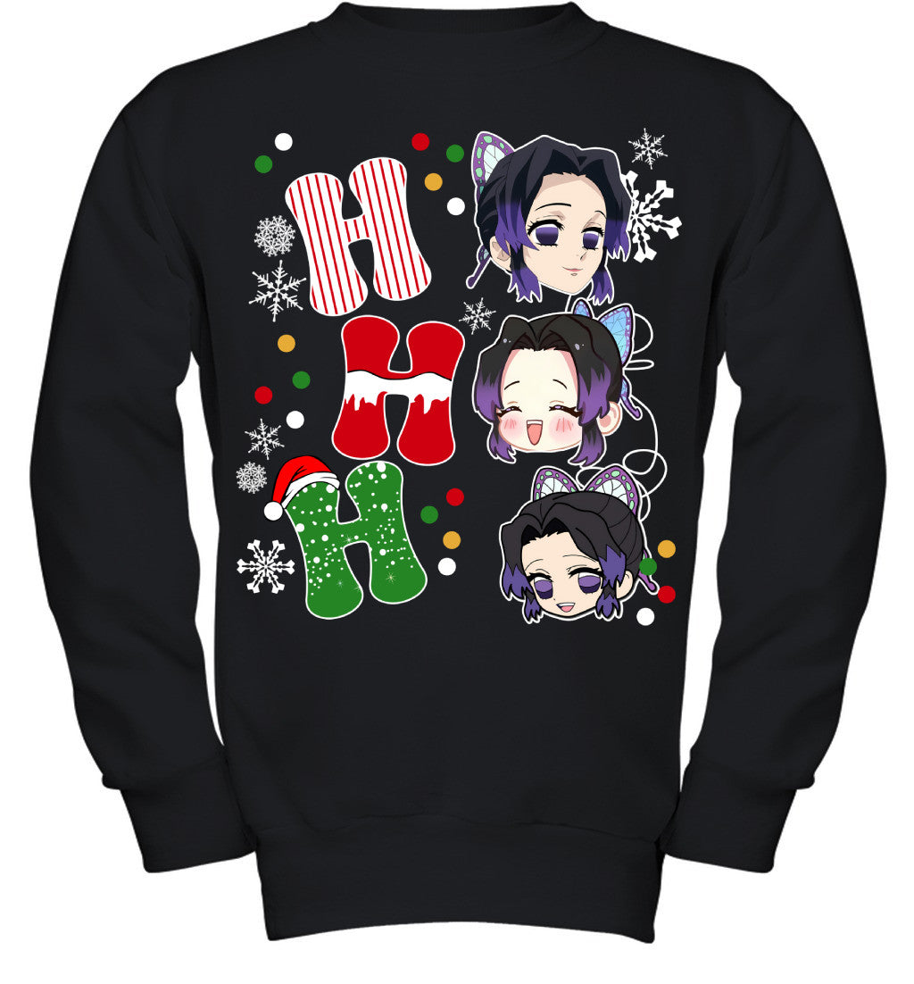 Kochou Shinobu Demon Slayer Ho Ho Ho Merry Christmas Graphic T-shirt