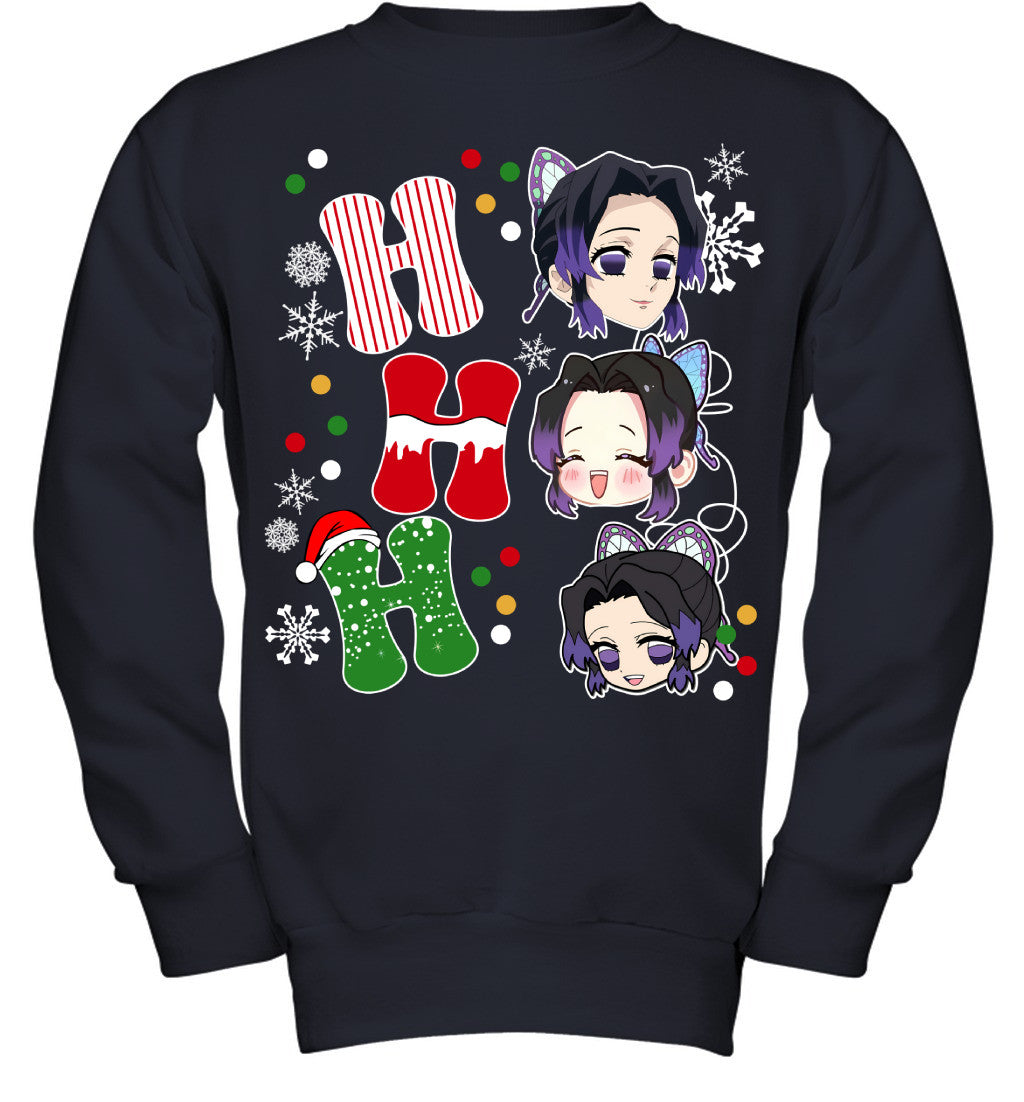 Kochou Shinobu Demon Slayer Ho Ho Ho Merry Christmas Graphic T-shirt