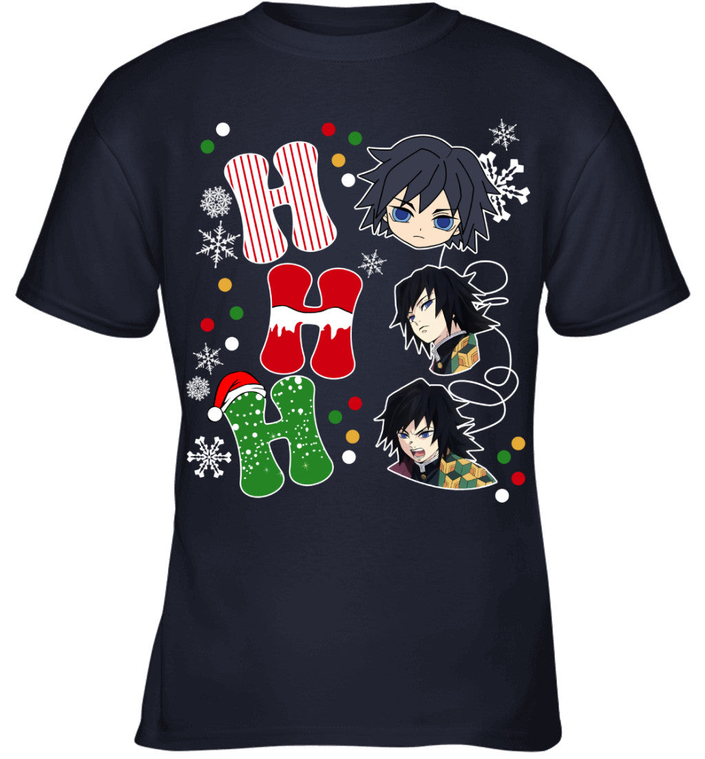 Giyu Tomioka Demon Slayer Ho Ho Ho Merry Christmas Graphic T-shirt
