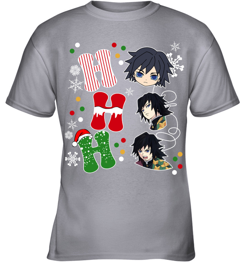 Giyu Tomioka Demon Slayer Ho Ho Ho Merry Christmas Graphic T-shirt