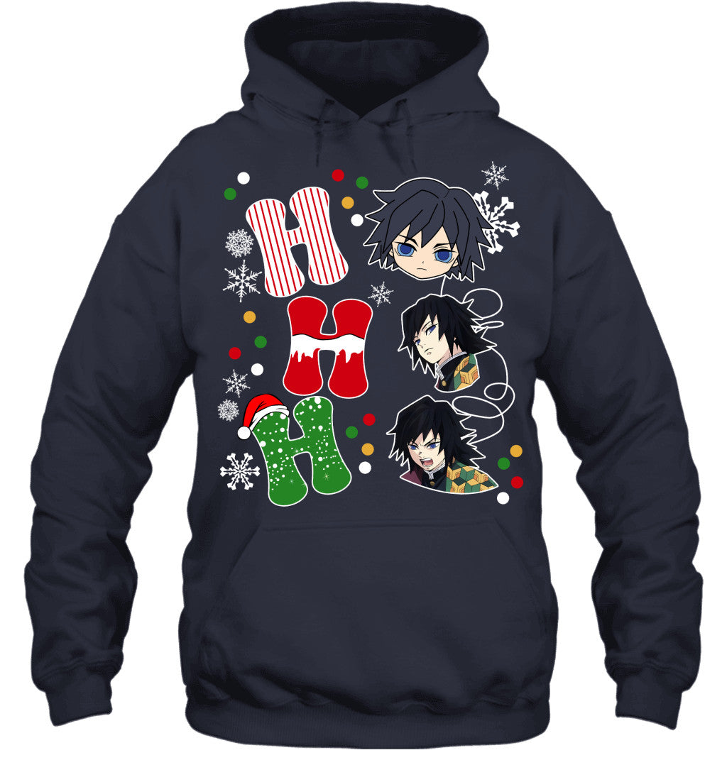 Giyu Tomioka Demon Slayer Ho Ho Ho Merry Christmas Graphic T-shirt
