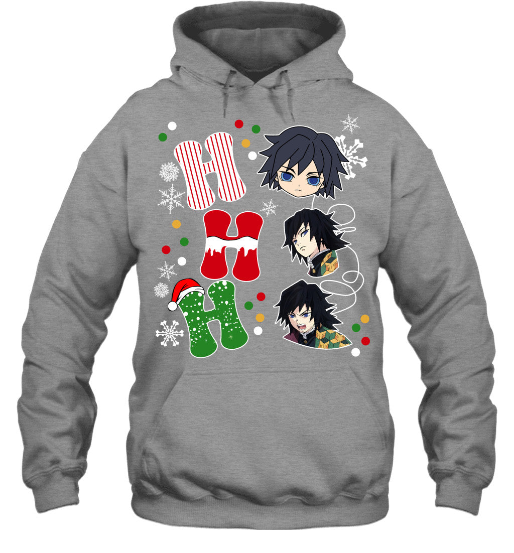 Giyu Tomioka Demon Slayer Ho Ho Ho Merry Christmas Graphic T-shirt