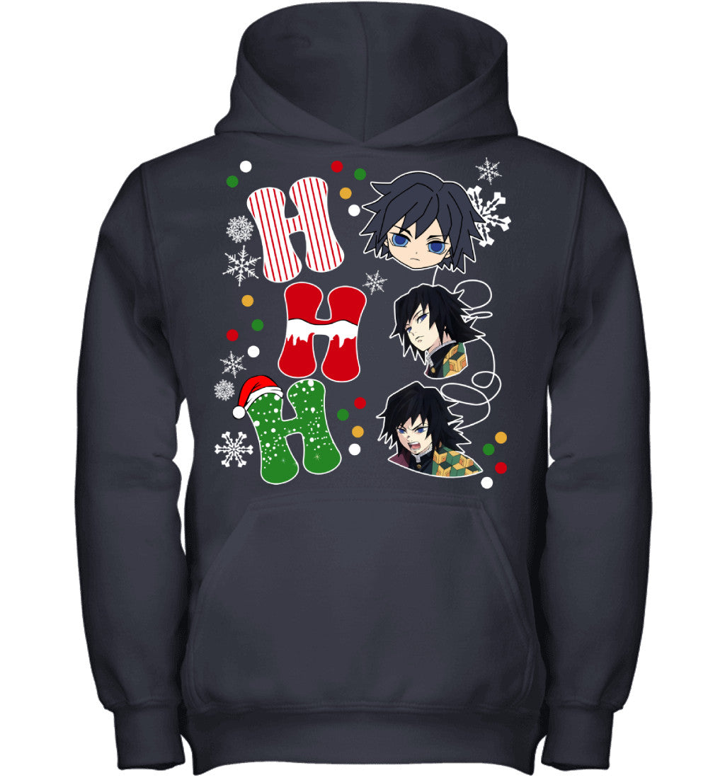 Giyu Tomioka Demon Slayer Ho Ho Ho Merry Christmas Graphic T-shirt