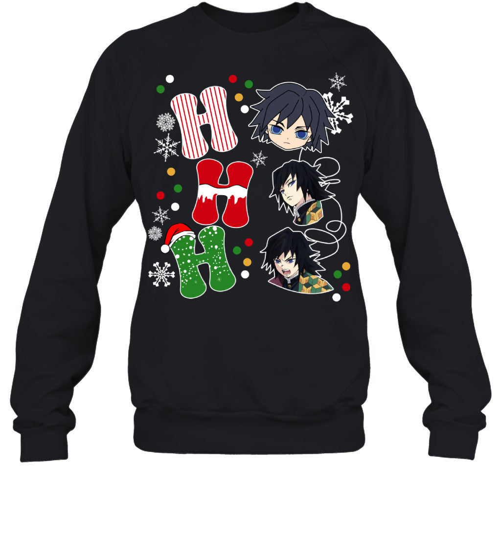 Giyu Tomioka Demon Slayer Ho Ho Ho Merry Christmas Graphic T-shirt
