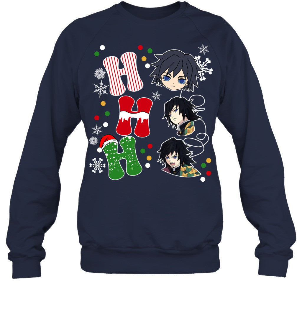 Giyu Tomioka Demon Slayer Ho Ho Ho Merry Christmas Graphic T-shirt