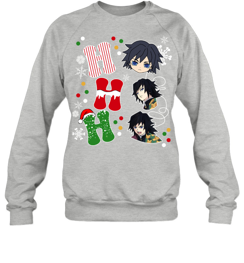 Giyu Tomioka Demon Slayer Ho Ho Ho Merry Christmas Graphic T-shirt