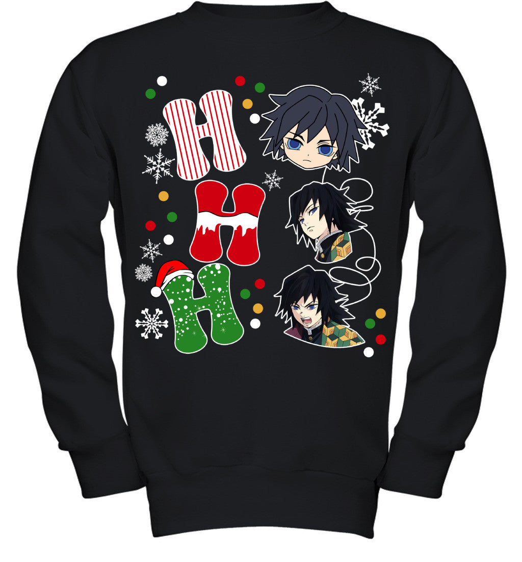 Giyu Tomioka Demon Slayer Ho Ho Ho Merry Christmas Graphic T-shirt