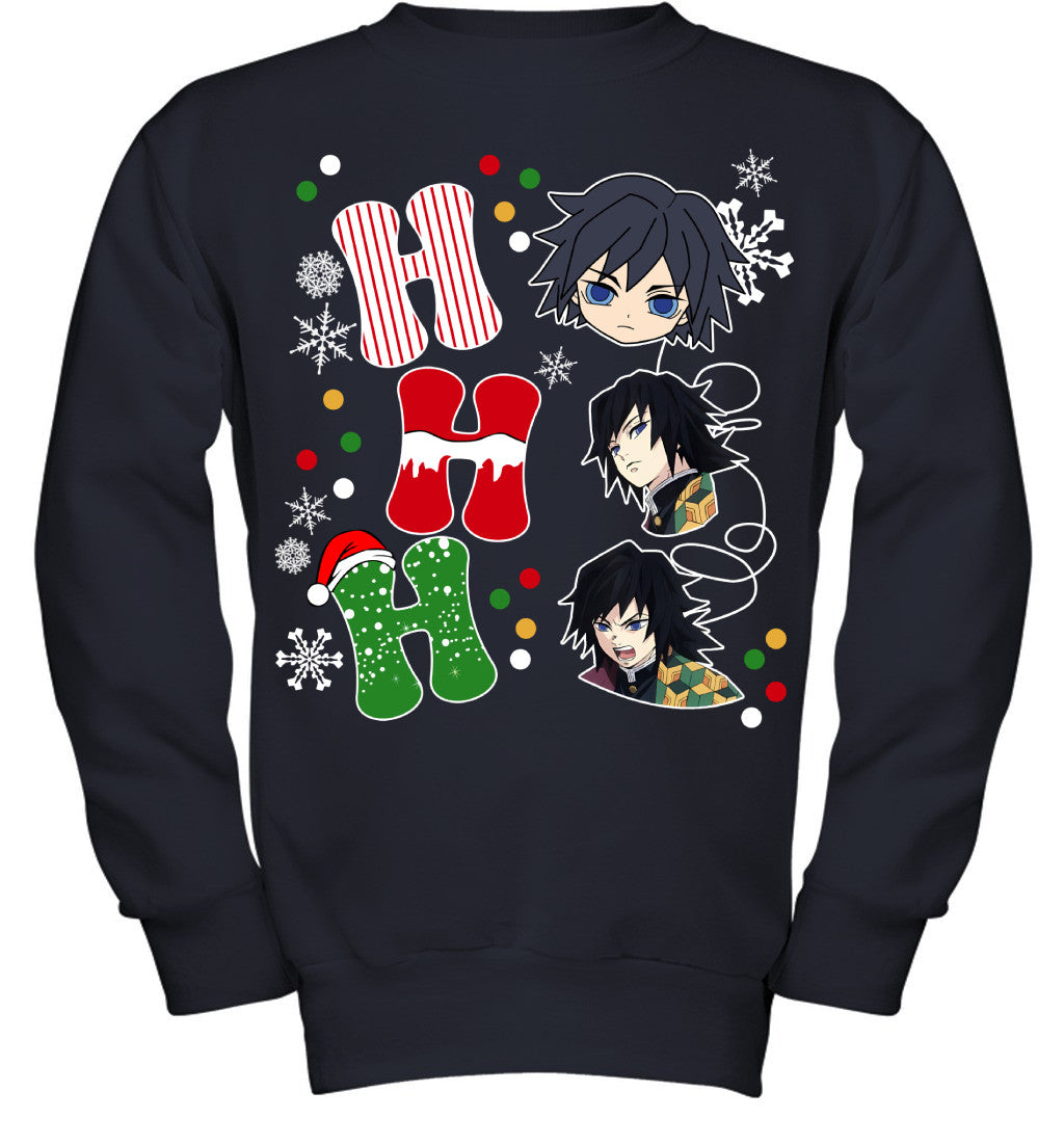 Giyu Tomioka Demon Slayer Ho Ho Ho Merry Christmas Graphic T-shirt