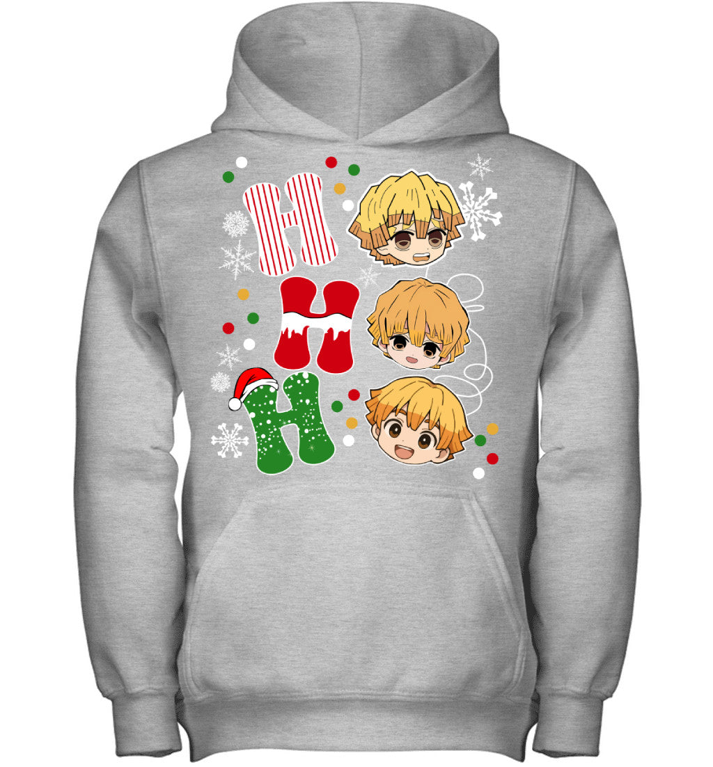 Zenitsu Agatsuma Demon Slayer Ho Ho Ho Merry Christmas Graphic T-shirt