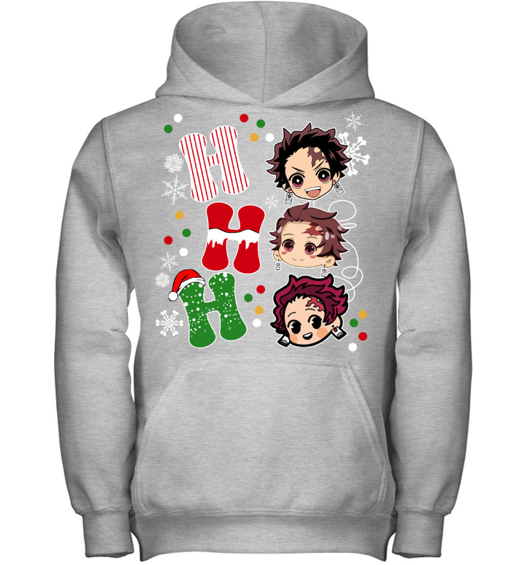 Tanjiro Kamado Demon Slayer Ho Ho Ho Merry Christmas Graphic T-shirt