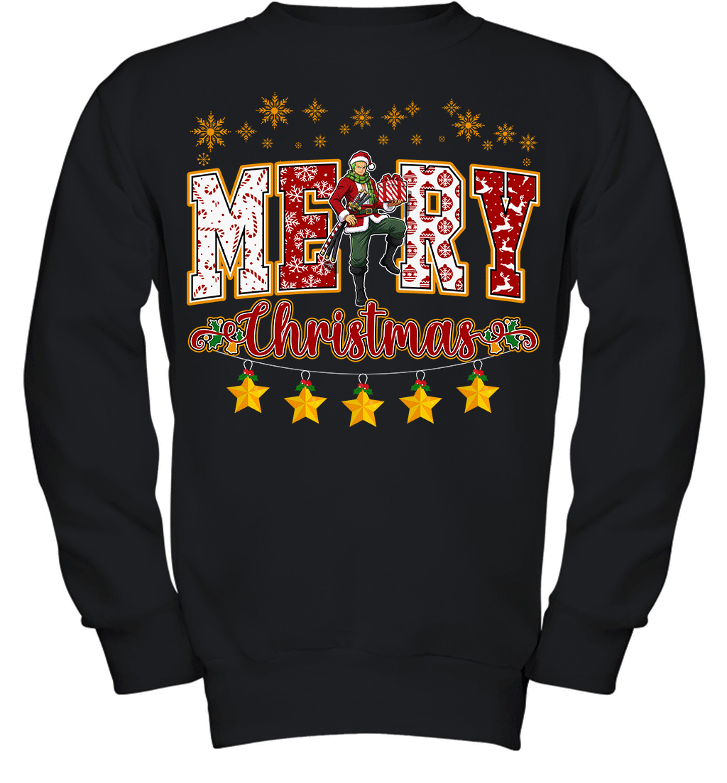 One Piece Roronoa Zoro Spreads Christmas Cheer Graphic T-shirt