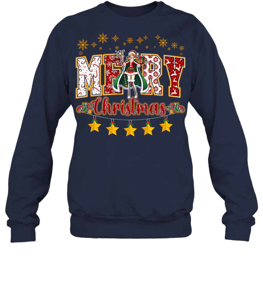One Piece Nami Spreads Christmas Cheer Graphic T-shirt