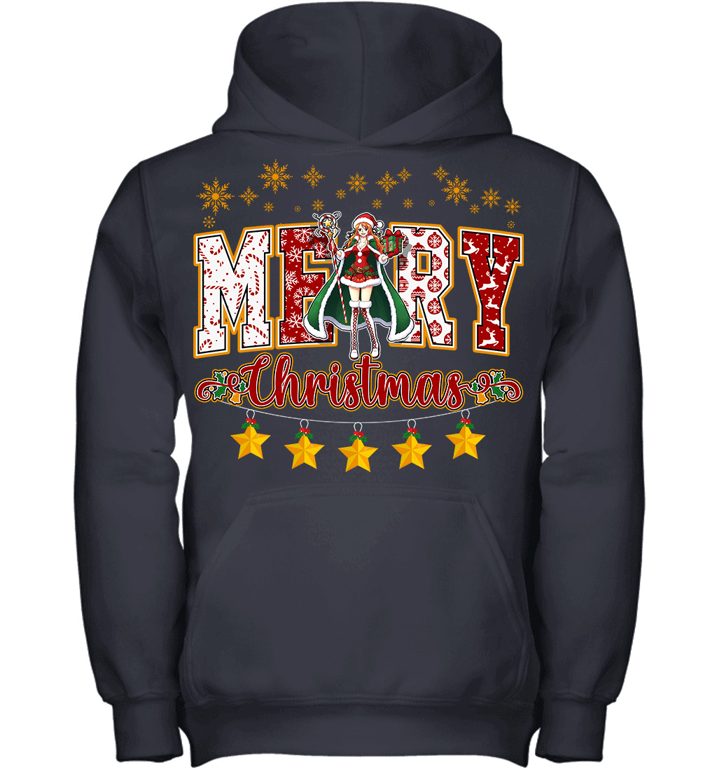 One Piece Nami Spreads Christmas Cheer Graphic T-shirt