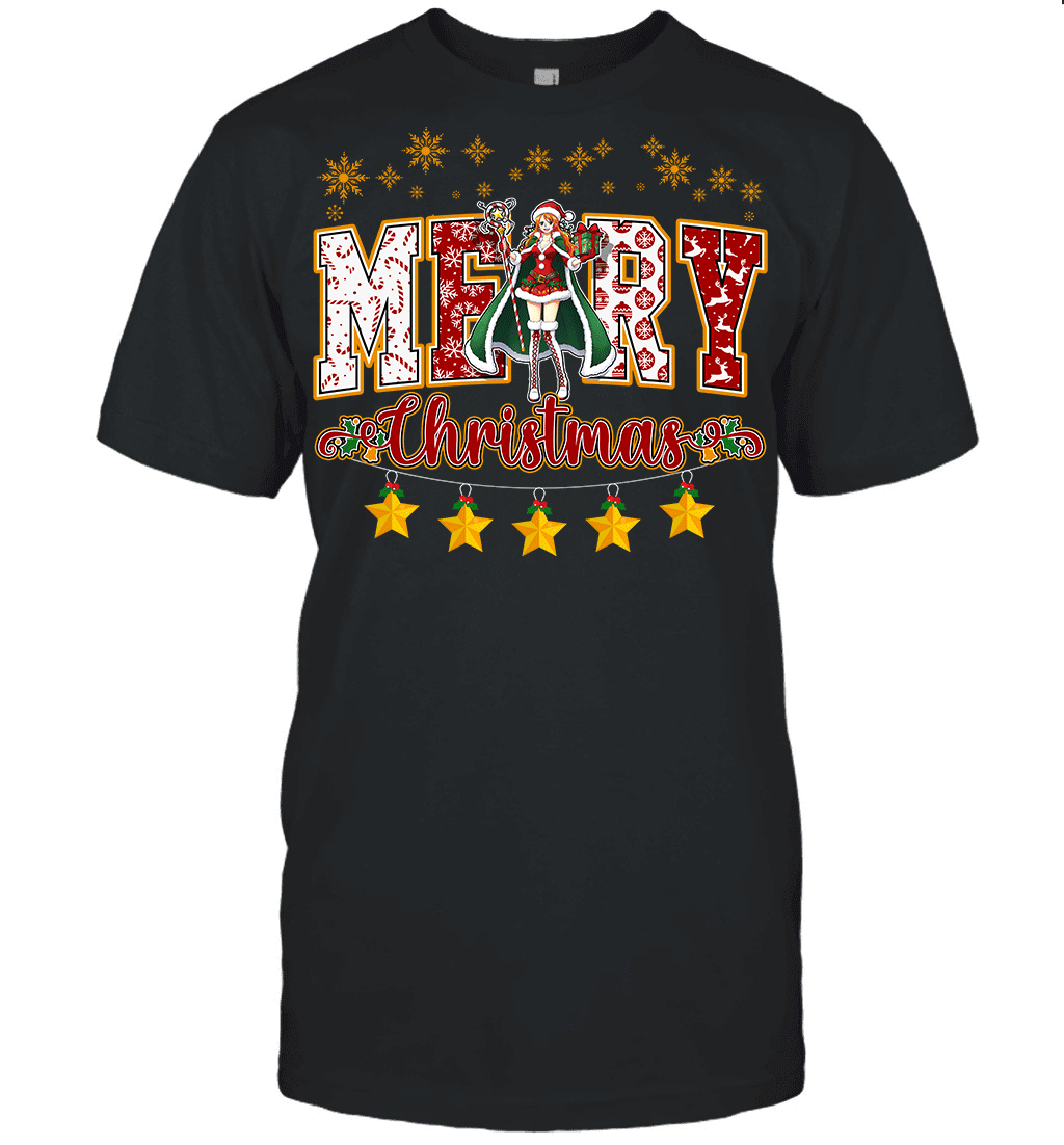 One Piece Nami Spreads Christmas Cheer Graphic T-shirt