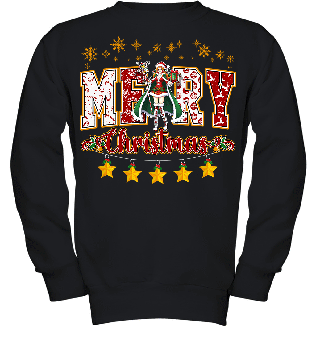 One Piece Nami Spreads Christmas Cheer Graphic T-shirt
