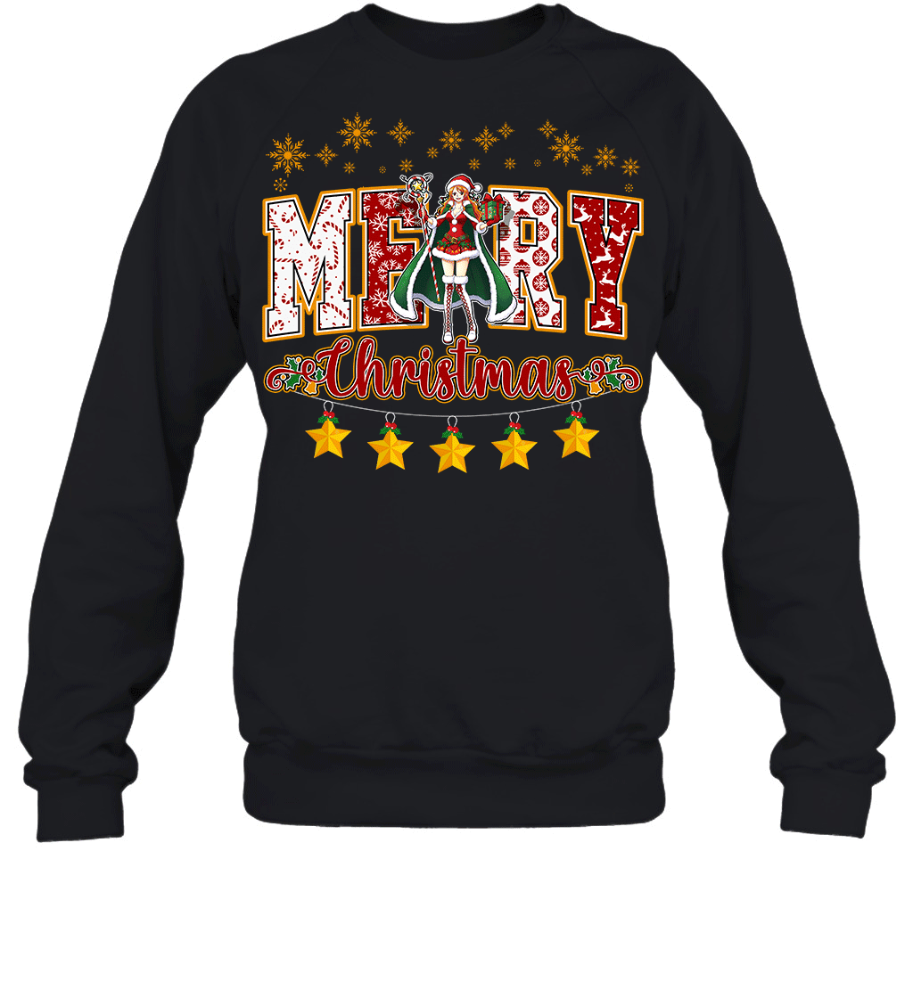 One Piece Nami Spreads Christmas Cheer Graphic T-shirt