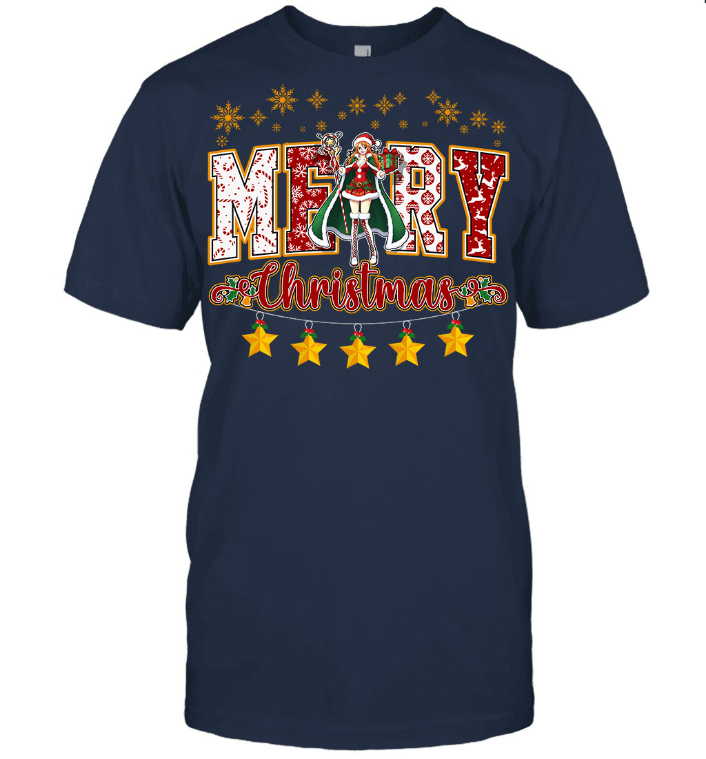 One Piece Nami Spreads Christmas Cheer Graphic T-shirt