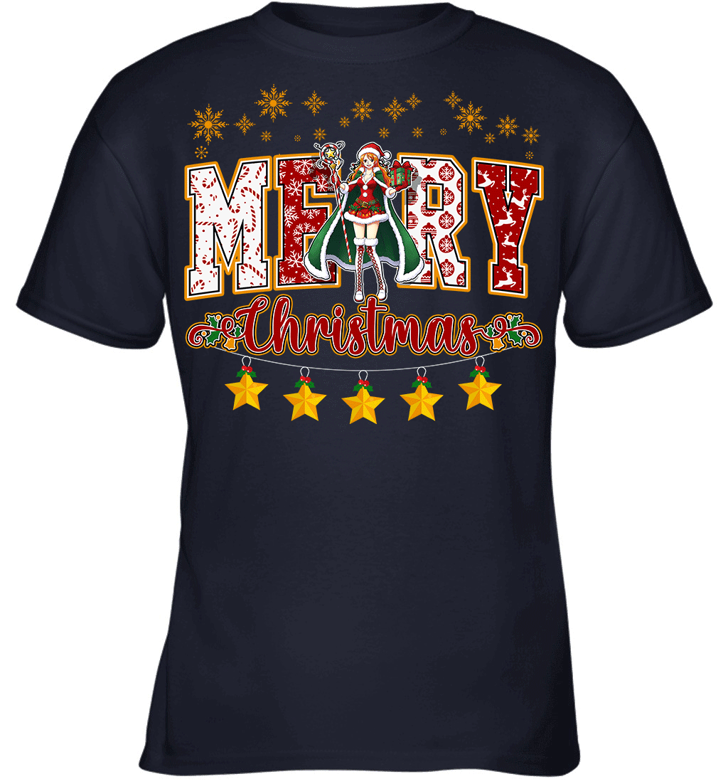 One Piece Nami Spreads Christmas Cheer Graphic T-shirt