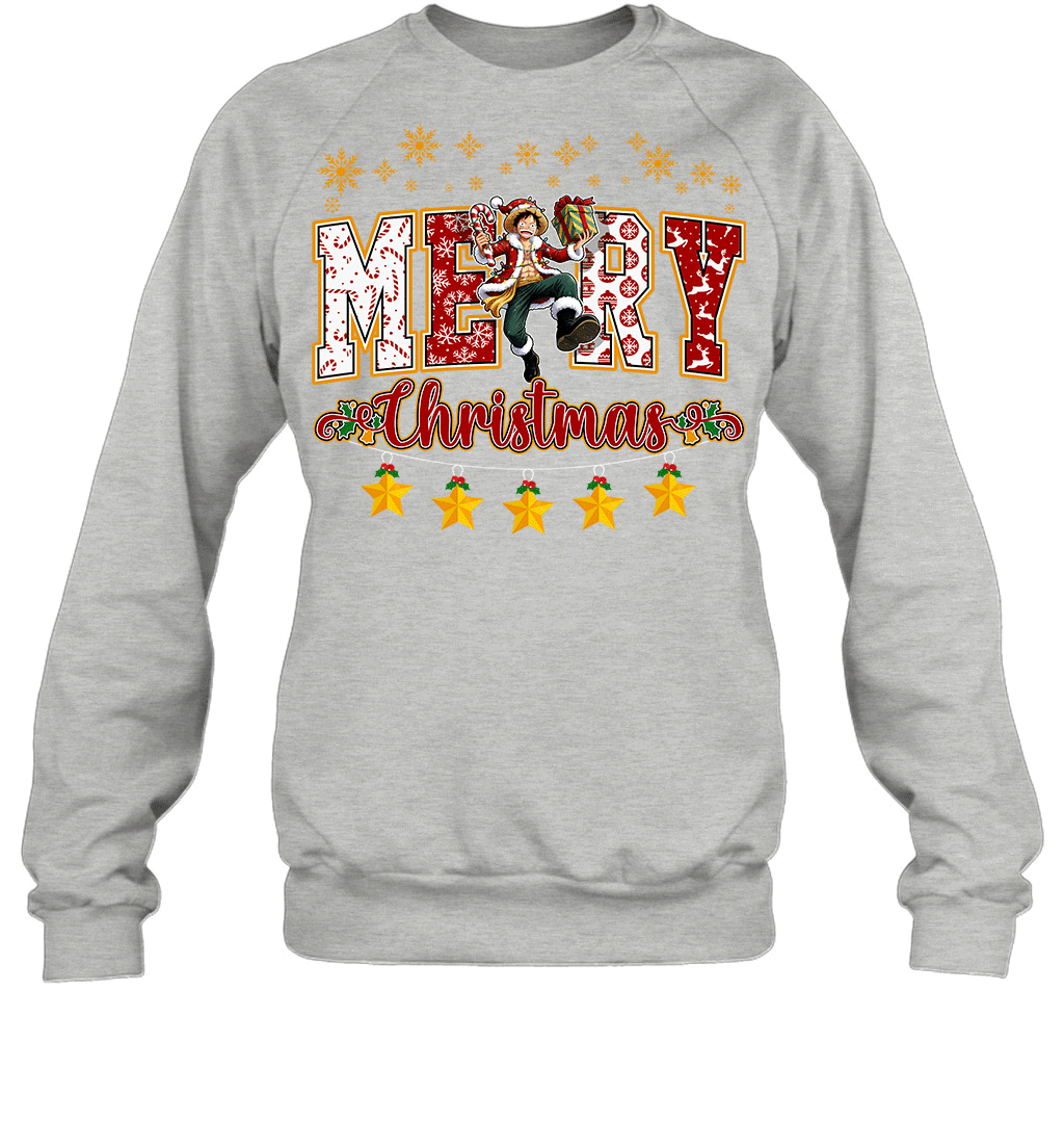 One Piece Monkey D. Luffy Spreads Christmas Cheer Graphic T-shirt
