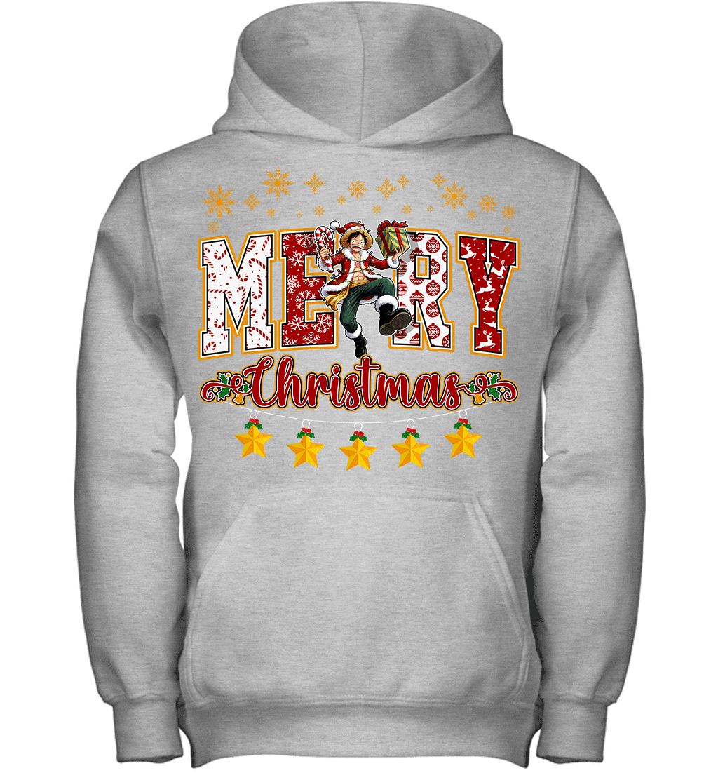 One Piece Monkey D. Luffy Spreads Christmas Cheer Graphic T-shirt