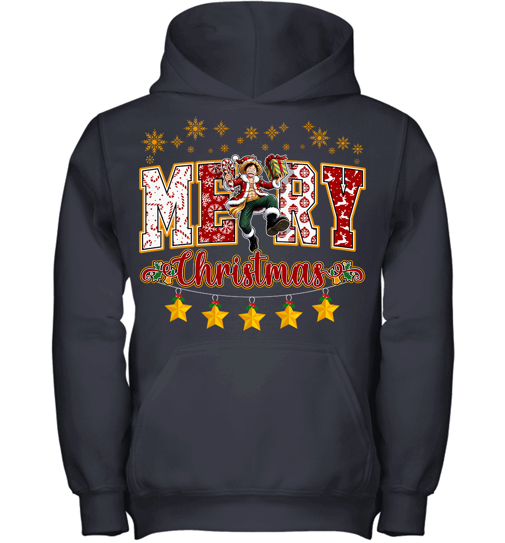 One Piece Monkey D. Luffy Spreads Christmas Cheer Graphic T-shirt