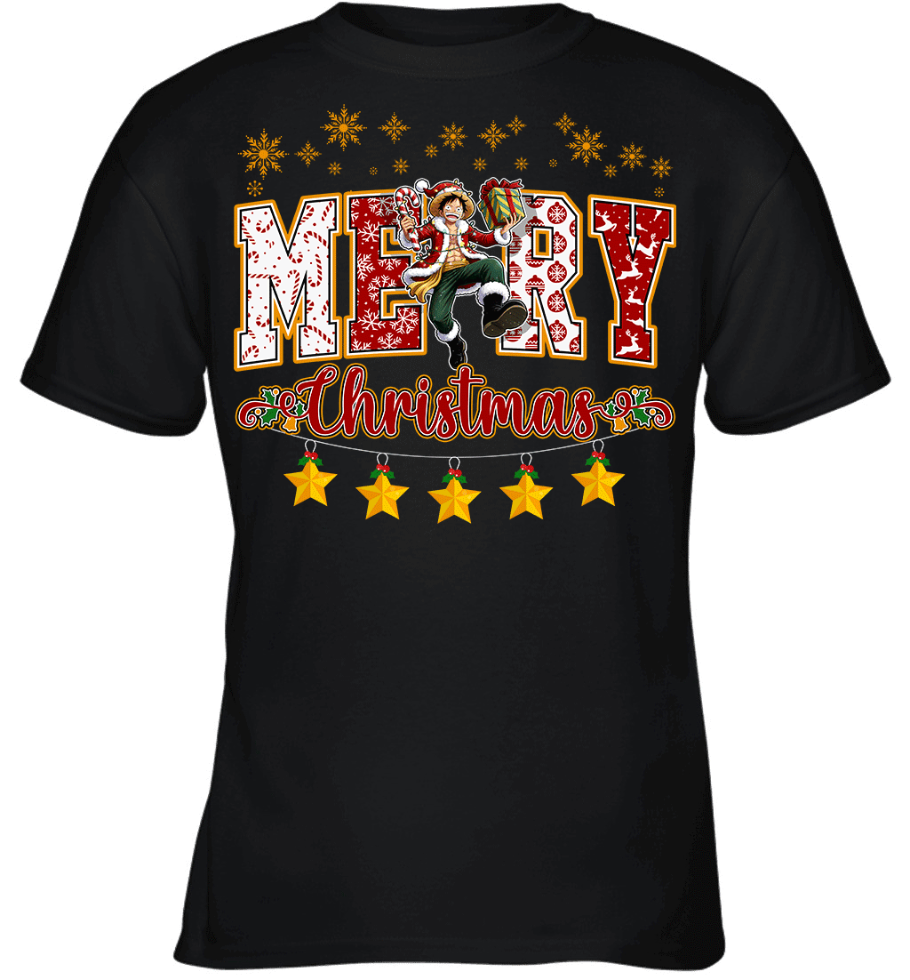 One Piece Monkey D. Luffy Spreads Christmas Cheer Graphic T-shirt