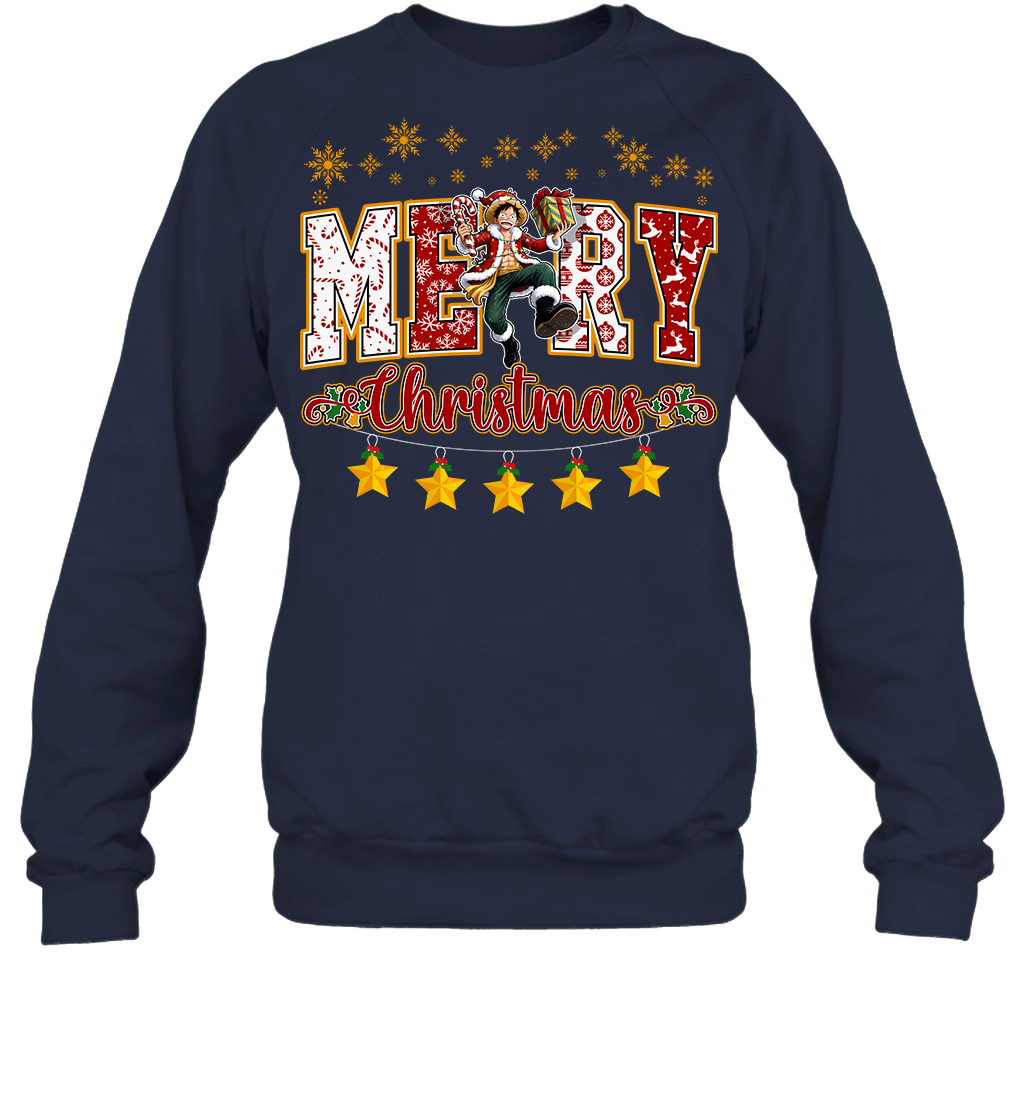 One Piece Monkey D. Luffy Spreads Christmas Cheer Graphic T-shirt
