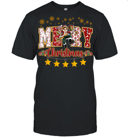 One Piece Monkey D. Luffy Spreads Christmas Cheer Graphic T-shirt