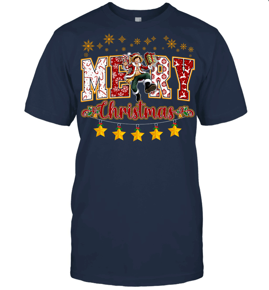 One Piece Monkey D. Luffy Spreads Christmas Cheer Graphic T-shirt