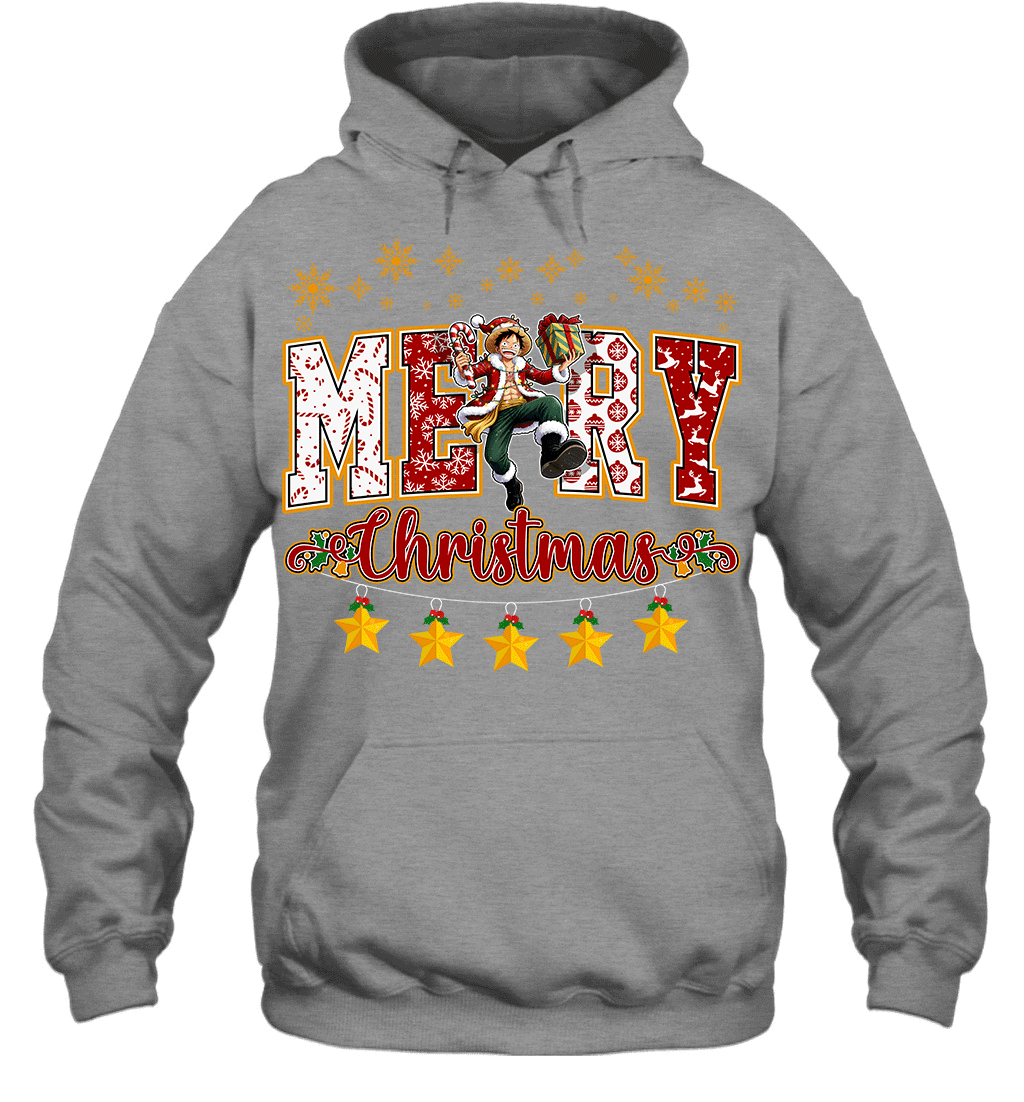 One Piece Monkey D. Luffy Spreads Christmas Cheer Graphic T-shirt